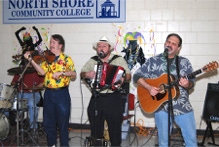 Squeezebox Stompers performing at North Shore Community College - Ryan, Ralph, and Larry,  up front