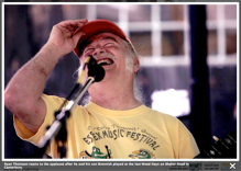 Ryan Thomson at a funny moment during a concert at Wood Day, Canterbury, New Hampshire