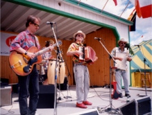 Crawdad Wranglers cajun band perform at the La Kermesse Franco-Americaine Festival,  Maine