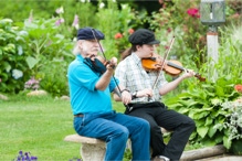 Fiddling Thomsons, Ryan and Brennish, perform a processional for a wedding in Massachusetts