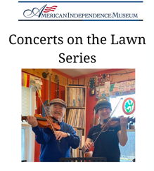 Ryan and Brennish Thomson prepare to perform  at the  American Independence Museum,  Exeter, New Hampshire