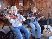 Fiddling Thomsons, Ryan and Brennish, performing at Deerfield Fair, New Hampshire